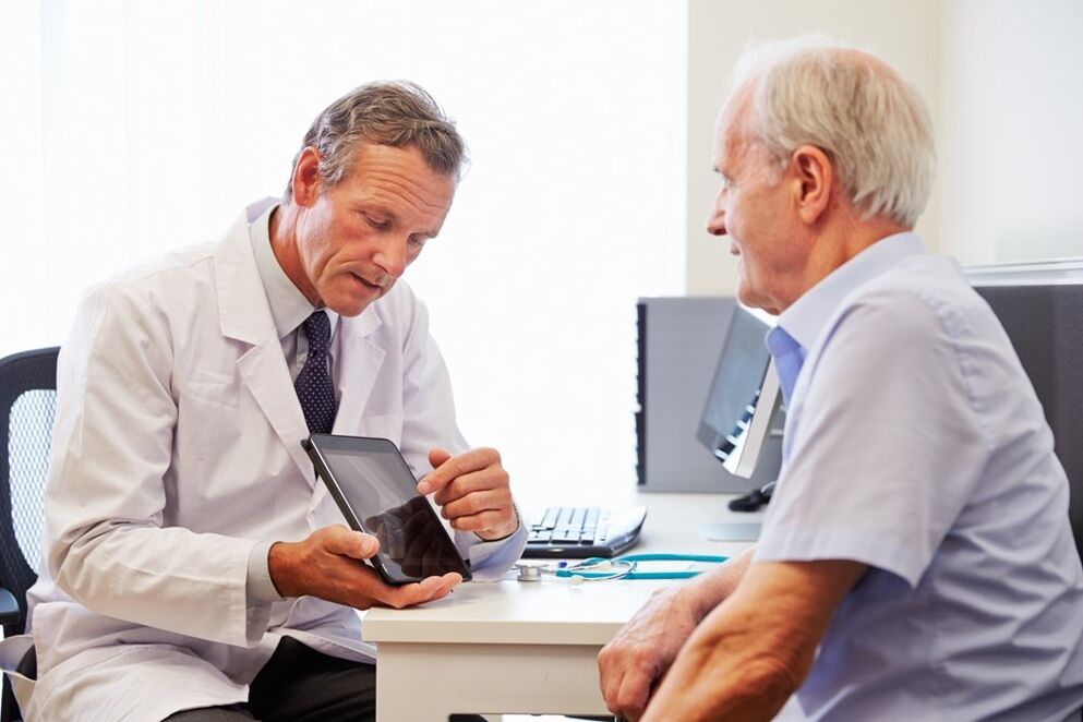Patient with prostatitis at the appointment of a doctor