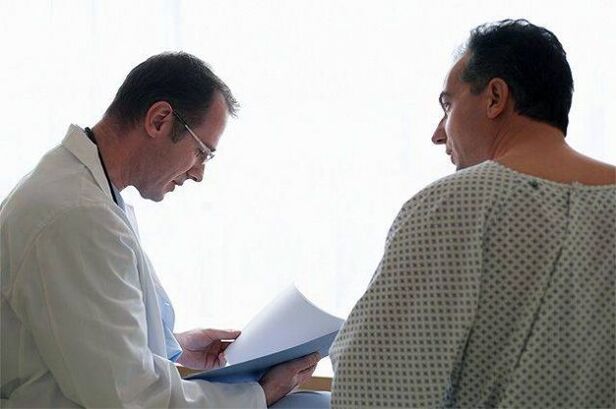 The doctor prescribes medicine to the patient to treat prostatitis